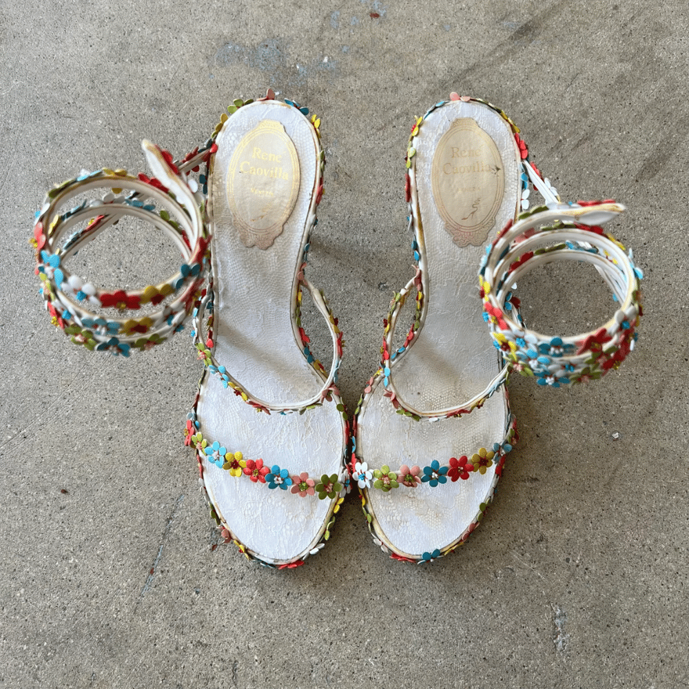 Image of RENÉ CAOVILLA FLORAL HEELS