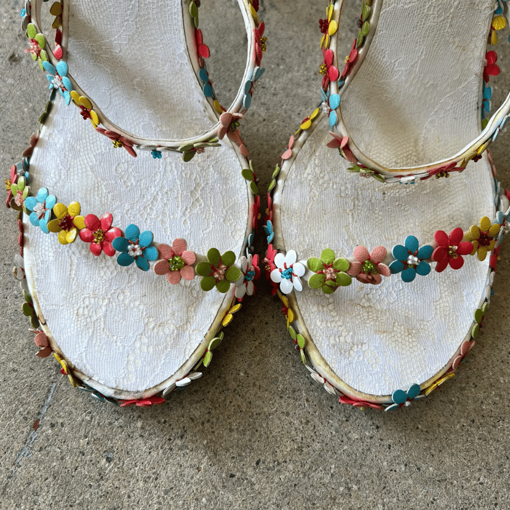 Image of RENÉ CAOVILLA FLORAL HEELS