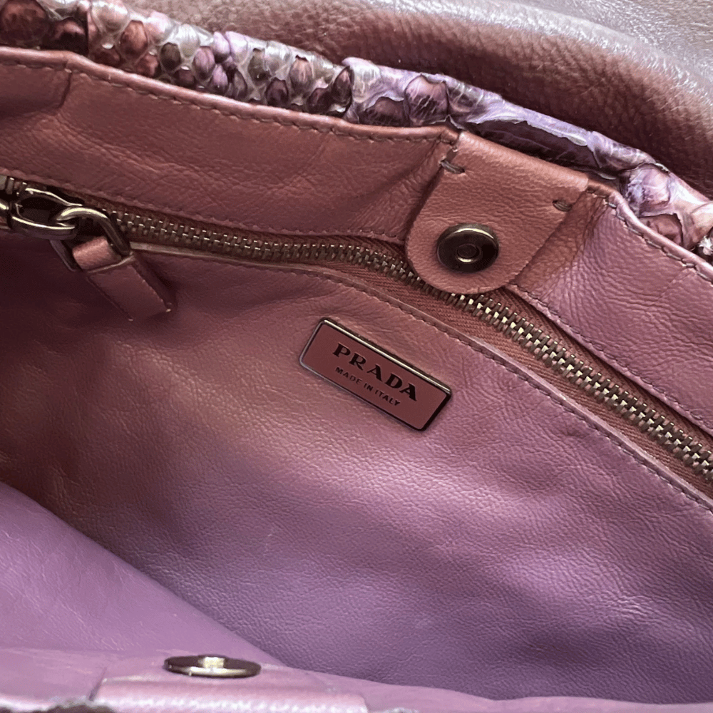 Image of PRADA PYTHON SHOULDER BAG