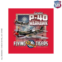 Image 1 of 3" Square P-40 Warhawk - Flying Tigers (U.S. Military Aviation) Indoor / Outdoor Decal