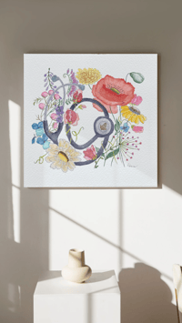 Image 5 of Blooming Stethoscope - Poster Print