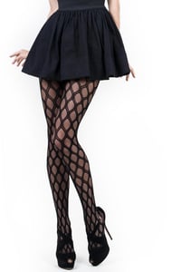 Black Women’s Geo Jacquard Fishnet Tights
