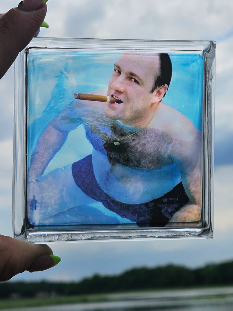 Image of Tony in da pool square coaster