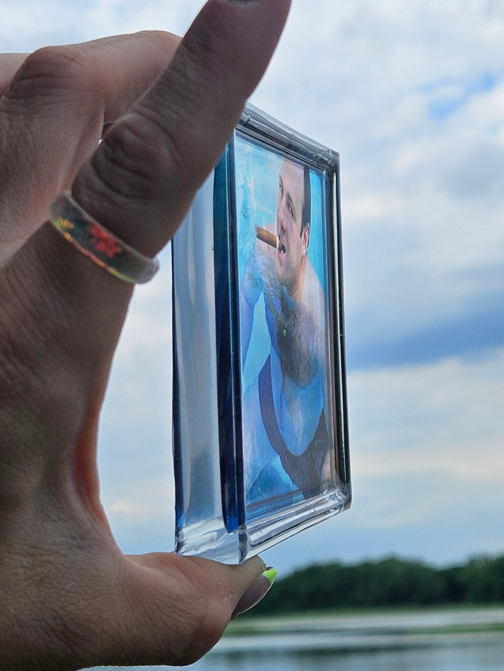 Image of Tony in da pool square coaster