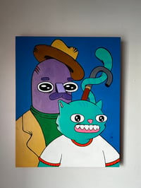 Image 2 of "Man with Cat" Painting