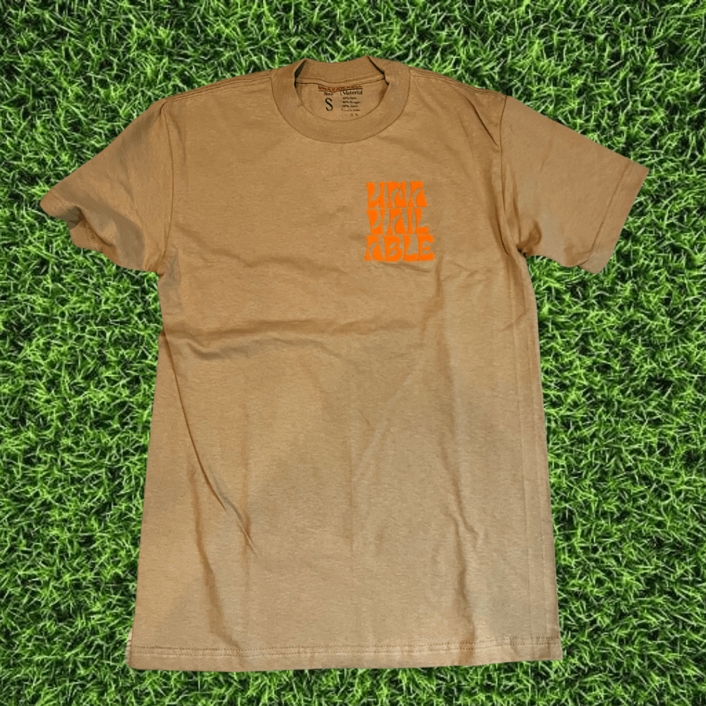 Image of Tan & Orange Logo T Shirt