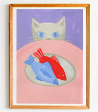 Image 1 of Cat likes fish