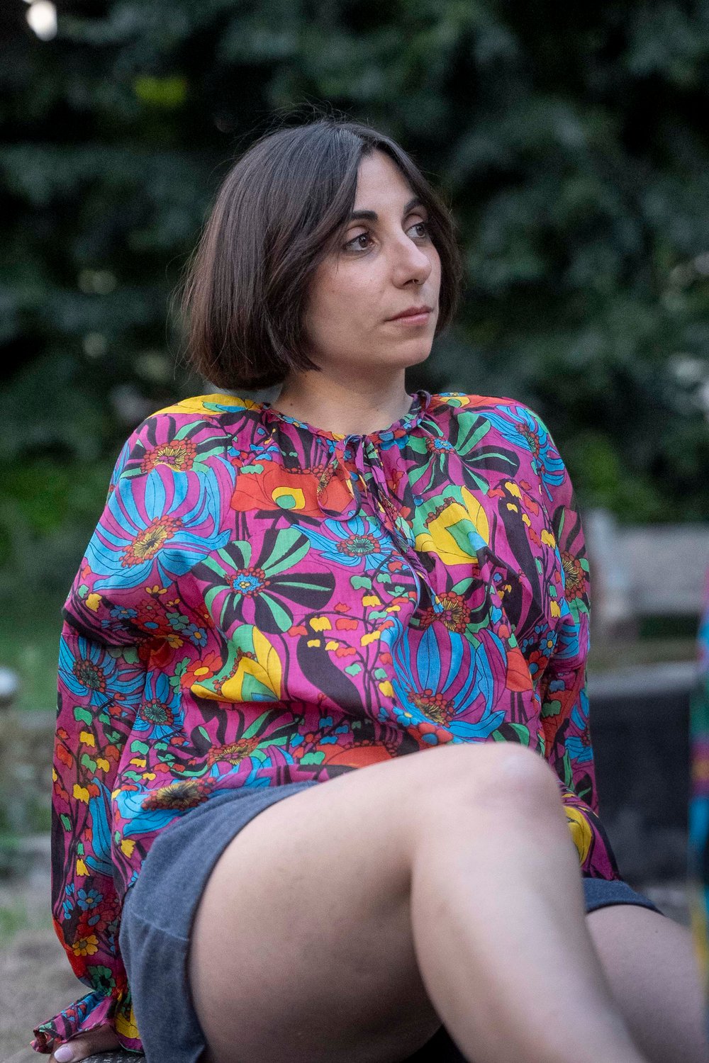 Image of ULTIME BLUSA POWER FLOWER FANTASIA FLOREALE BASE ROSA