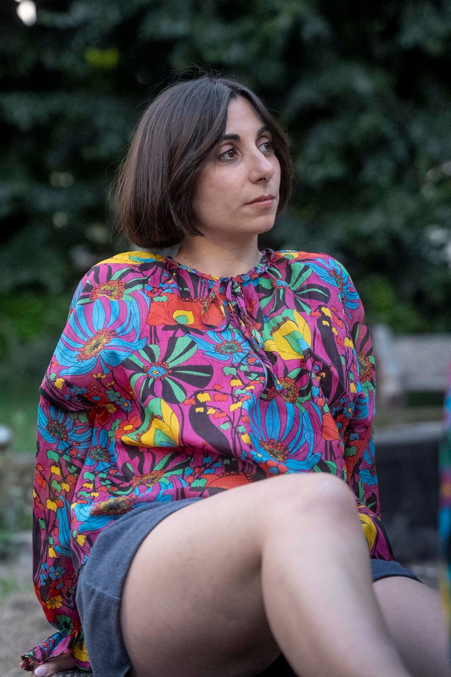 Image of ULTIME BLUSA POWER FLOWER FANTASIA FLOREALE BASE ROSA