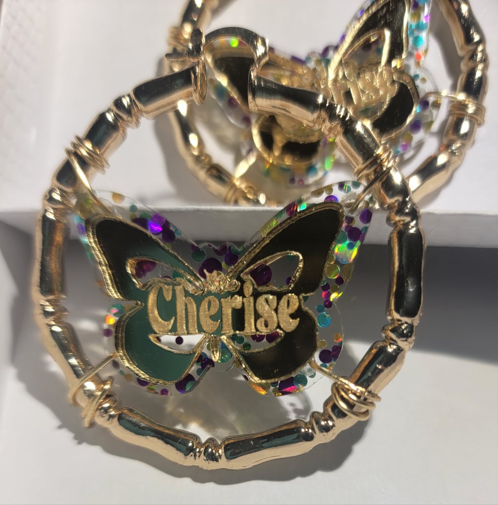 Image of Butterfly Hoop Earrings