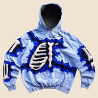 Image 1 of REWORKED NIKE CRACKED 3D PUFF SKELETON 3 LAYER HOODIE SIZE L/XL