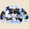 REWORKED SUPER PATCHWORK WHITE SWEATSHIRT SIZE L 