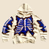 REWORKED FLOW 3D PUFF SKELETON CREAM HOODIE SIZE XL 