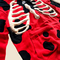 Image 2 of REWORKED NIKE FLOW 3D PUFF SKELETON RED HOODIE SIZE L 