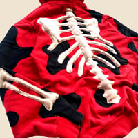 Image 7 of REWORKED NIKE FLOW 3D PUFF SKELETON RED HOODIE SIZE L 