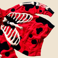 Image 5 of REWORKED NIKE FLOW 3D PUFF SKELETON RED HOODIE SIZE L 