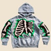 REWORKED CRACKED 3D SKELETON HOODIE SIZE L