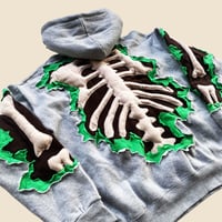 Image 6 of REWORKED CRACKED 3D SKELETON HOODIE SIZE L