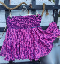 Boho Mini Skirt rara- Pink and Purple