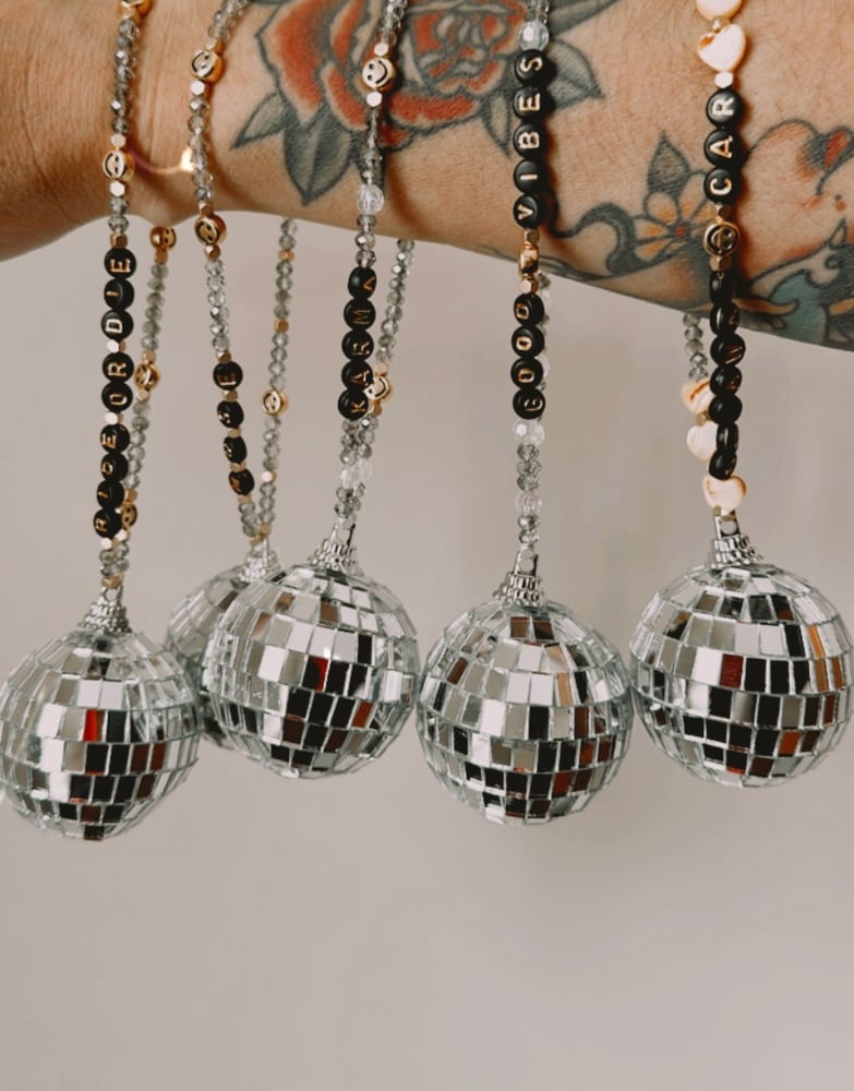 Image of Rearview Mirror Disco Ball Charm 