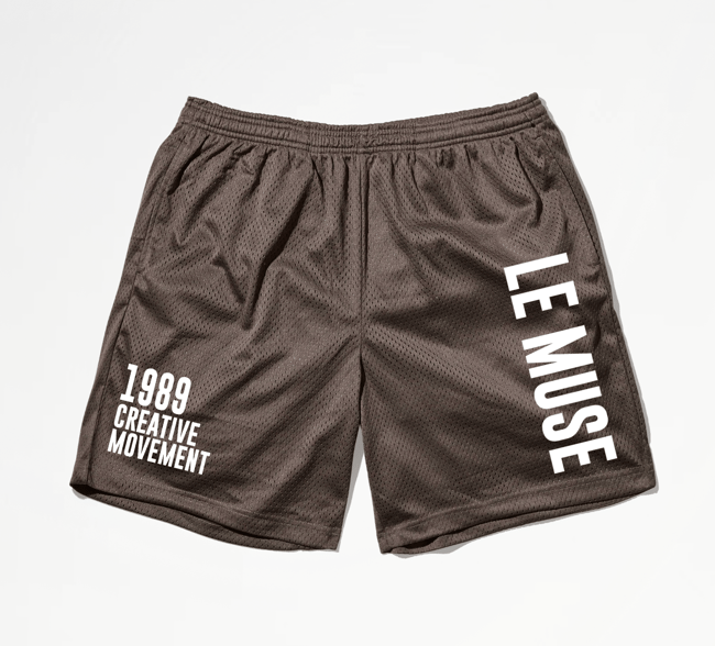 1989 TAUPE BROWN MESH SHORTS