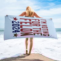 Image 2 of I'm Voting For The Felon 2024 Towel from PatriotsCo.como