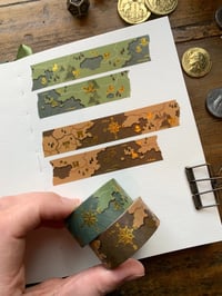 Image 6 of  "Here Be Dragons" Fantasy Maps Gold Foil Washi Tape ( 20mm wide, Green or Brown)