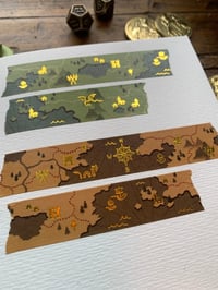 Image 7 of  "Here Be Dragons" Fantasy Maps Gold Foil Washi Tape ( 20mm wide, Green or Brown)