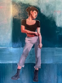"Lost in thought".   36x36 oil on canvas