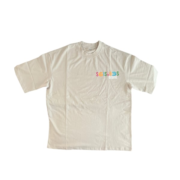 Image of 6'3" Multicolor Logo Ivory T-Shirts - Oversize