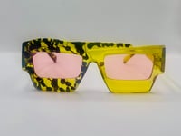 Image 1 of Black and Yellow Print Sunglasses 