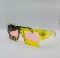 Image 2 of Black and Yellow Print Sunglasses 
