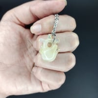 Image 3 of Creamy cloud miniature anatomical heart pendant .