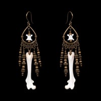 "Mateo" Vertebrae and Leg Bone Earrings