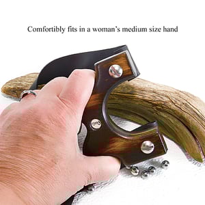 Image of Slingshot, Birwood Sling Shot, Phyrolsis Technique of Wood burning, Right Handed Shooter, Catapult
