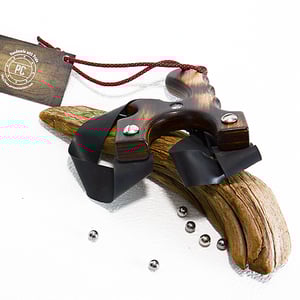 Image of Slingshot, Birwood Sling Shot, Phyrolsis Technique of Wood burning, Right Handed Shooter, Catapult