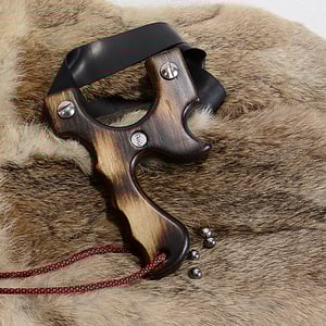 Image of Slingshot, Birwood Sling Shot, Phyrolsis Technique of Wood burning, Right Handed Shooter, Catapult