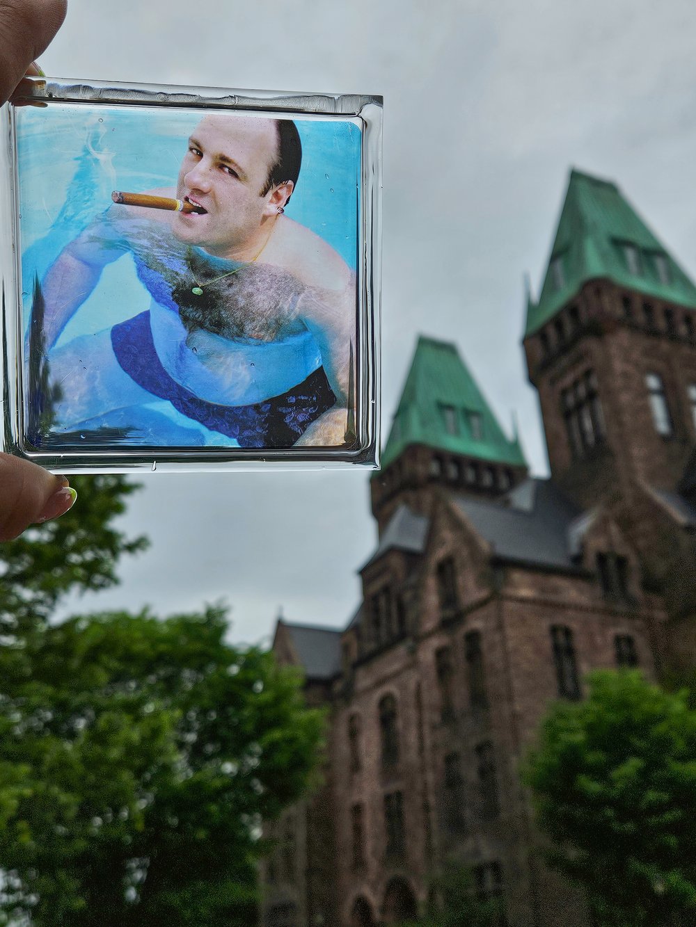 Image of Tony in da pool square coaster
