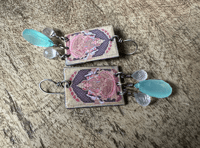 Image 5 of Goddess Enamel earrings with gemstones.