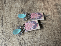 Image 6 of Goddess Enamel earrings with gemstones.