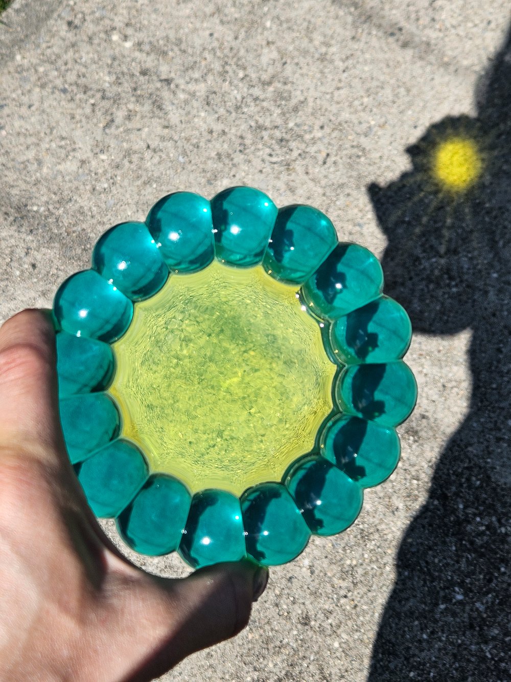 Image of Teal and Yellow Bubble Coaster