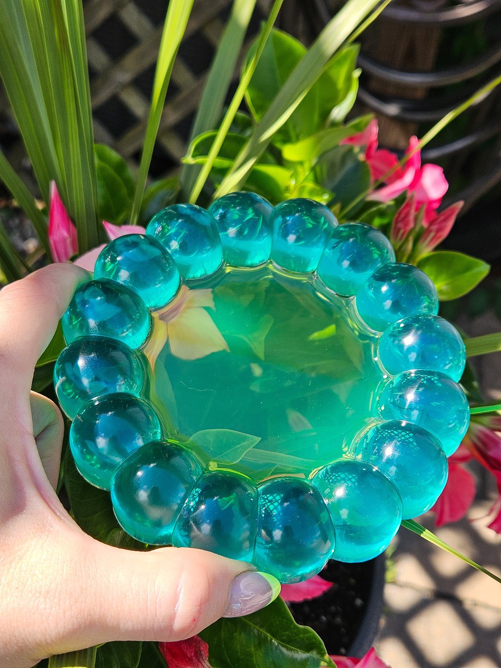 Image of Teal and Yellow Bubble Coaster