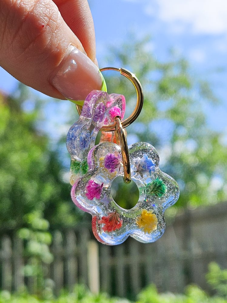 Image of Rainbow BB's Breath Flower Hoops