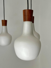 Image 3 of Scandinavian Teak & Glass Chandelier