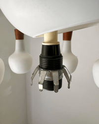 Image 4 of Scandinavian Teak & Glass Chandelier