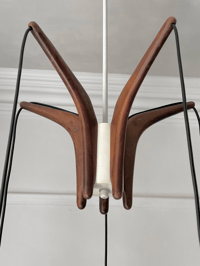 Image 5 of Scandinavian Teak & Glass Chandelier