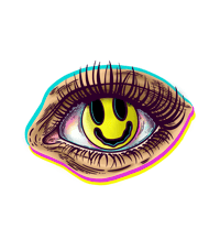 NEW! HOLOGRAPHIC "EYE SMILE" STICKER