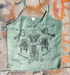 Hand Printed  Green Silk Tank