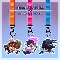 Image 1 of HISUIAN STARTERS LANYARD + EPOXY KEYCHAINS