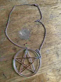 Image 3 of Pentagram Handmade Acrylic Necklace Iridescent Colour Five Star Witchcraft Jewellery Halloween 